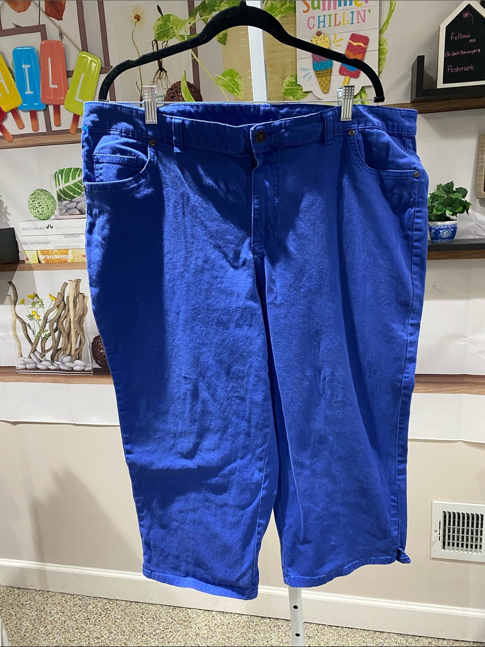 Basic Editions Royal Blue Women's Capris